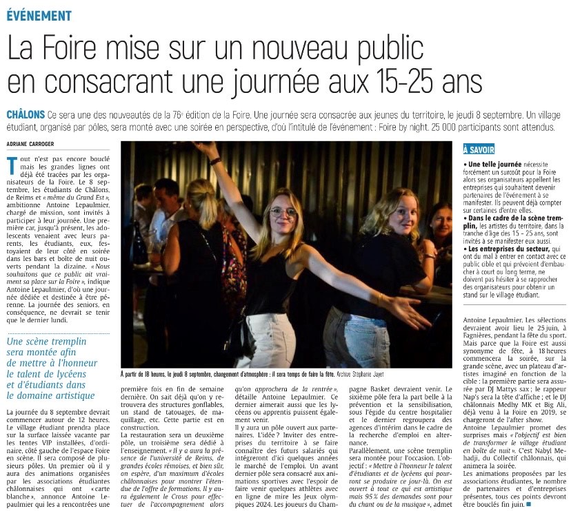 Article l'Union Foire By Nigt